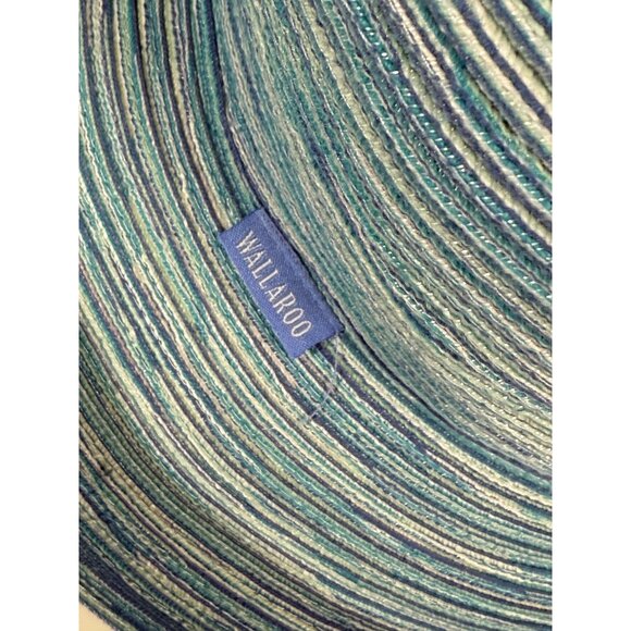 Wallaroo Wide Brim Sun Hat Rolled Ombre Blue UPF Protection Packable Vacation - Picture 12 of 13